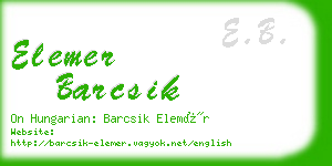 elemer barcsik business card